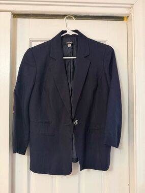 Nine West Navy Single-Button Tailored Blazer